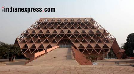 Hall of Nations at the Pragati Maidan in New Delhi. (Express Photo by Amit Mehra/Files)