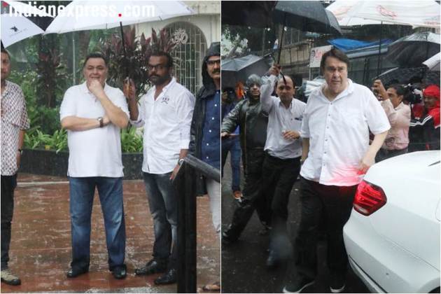 rishi kapoor, randhir kapoor at shashi kapoor funeral