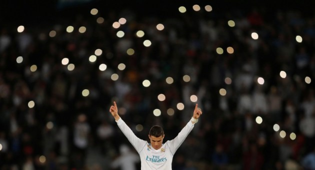 Cristiano Ronaldo gestures following the win against Gremio at Club World Cup