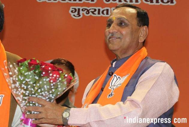 Vijay Rupani, Gujarat Chief Minister, Gujarat CM Rupani, Gujarat Assembly election, BJP Gujarat win, Gujarat BJP, Gujarat BJP celebration, India news, Indian Express news