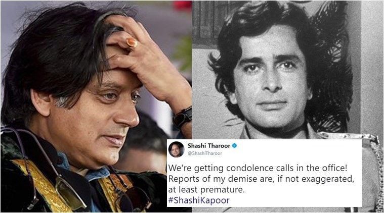 english in to tamil message condolence passes Shashi Shashi away, but Tharoorâ€™s office Kapoor