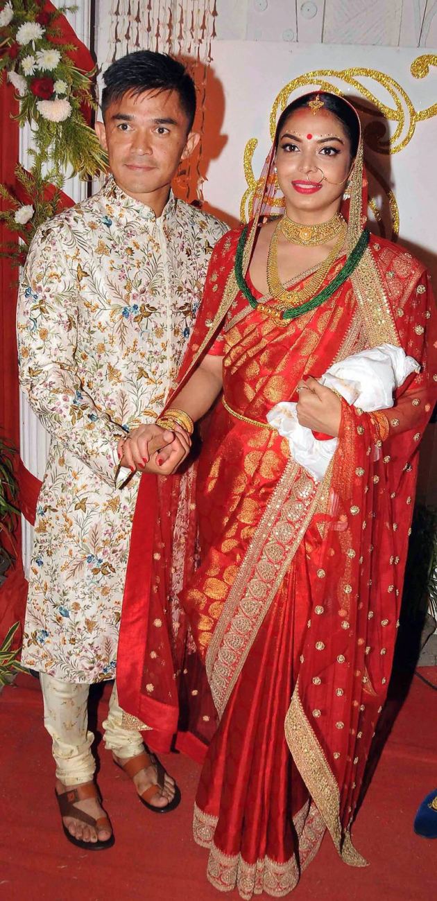 Sunil Chhetri get married to long-time girlfriend Sonam Bhattacharya ... pic