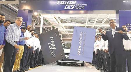 Tata Motors rolls out first electric Tigor vehicles from its Sanand plant