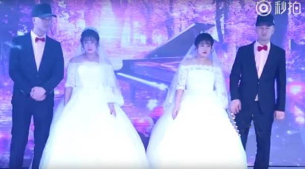 twin brothers marry twin sisters, twin couples, twin brothers wedding twin sisters china, china twin couples, indian express, indian express news