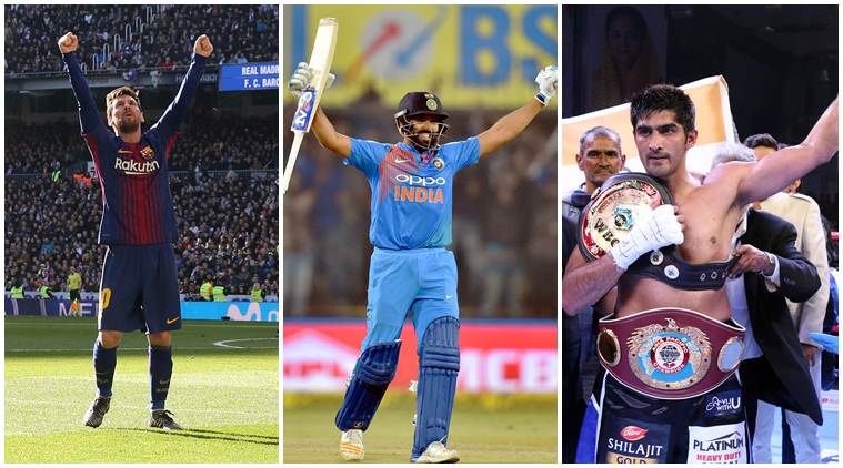 Rohit Sharma hundred photos, India vs Sri lanka photos, Real Madrid vs Barcelona photos, Vijender Singh photos, Messi photos, Sports photos, Indian Express
