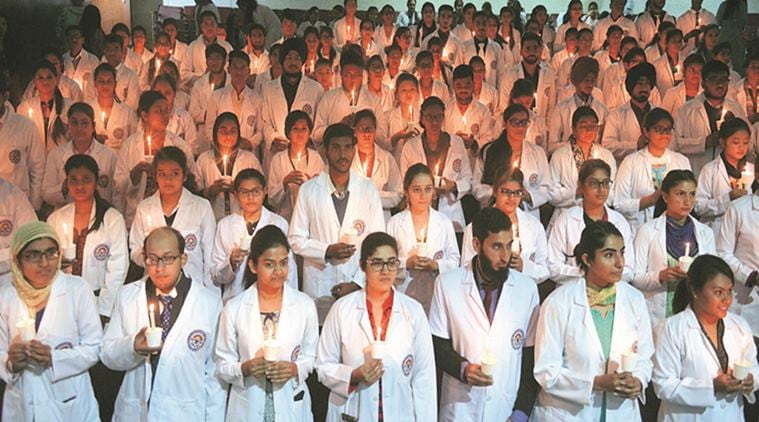 panjab university, pu, dental students, bds first yr students, white coat ceremony, bds welcome ceremony, indian express