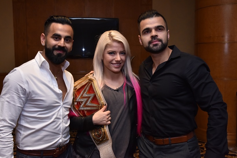 Jinder Mahal, Sasha Banks and Alexa Bliss ahead of WWE Live India 2017