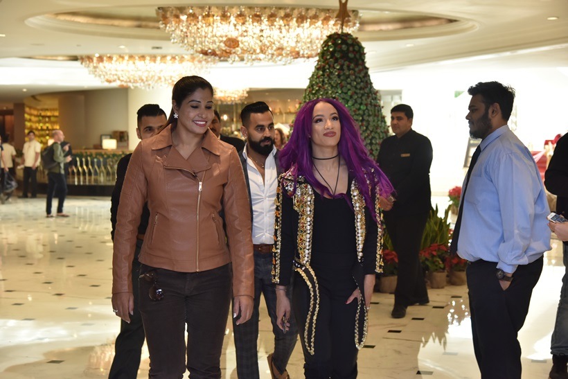 Jinder Mahal, Sasha Banks and Alexa Bliss ahead of WWE Live India 2017