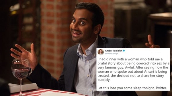Aziz Ansari, Aziz Ansari sexual harassment, Aziz Ansari MeToo debate, Aziz Ansari MeToo debates on Twitter, Amber Tamblyn on MeToo, Amber Tamblyn MeToo Aziz Ansari, Amber Tamblyn tweets on MeToo viral, Indian Express, Indian Express news