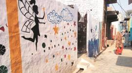 Gurgaon, Nuh village, Village wall art, Delhi NCR news, Delhi News, Indian Express