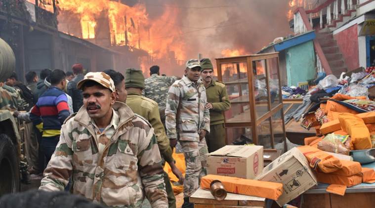fire in Arunachal pradesh's dirang town