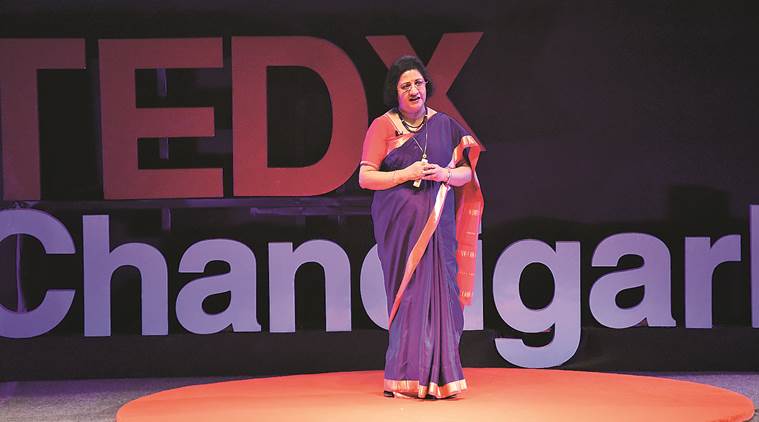 TEDx Chandigarh, Arundhati Bhattacharya, SBI chairman, Acharya Balkrishna, Patanjali CEO, Chandigarh news, Indian express news