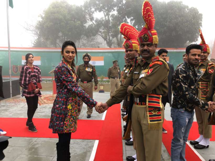 rakul preet singh at wagha border amritsar for republic day