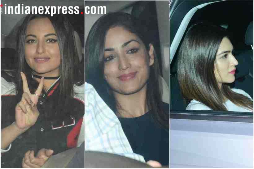 sonakshi sinha yami gautam and kriti sanon at padmaavat screening