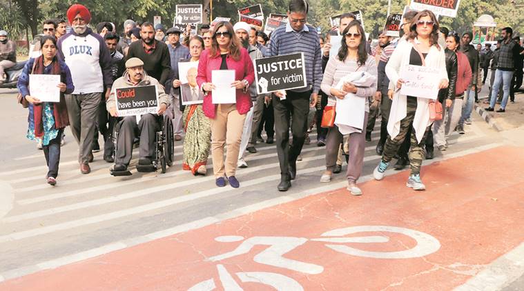 Chandigarh Road accident, Hit and run case, Chandigarh protest, Chandigarh accidents, Road accidents, Indian Express, Chandigarh News
