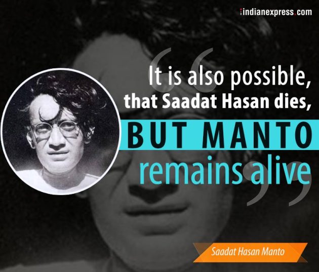 Saadat Hasan Manto, manto works, manto death anniversary, manto quotes, manto and partition, indian express, indian express news