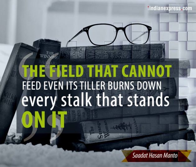 Saadat Hasan Manto, manto works, manto death anniversary, manto quotes, manto and partition, indian express, indian express news