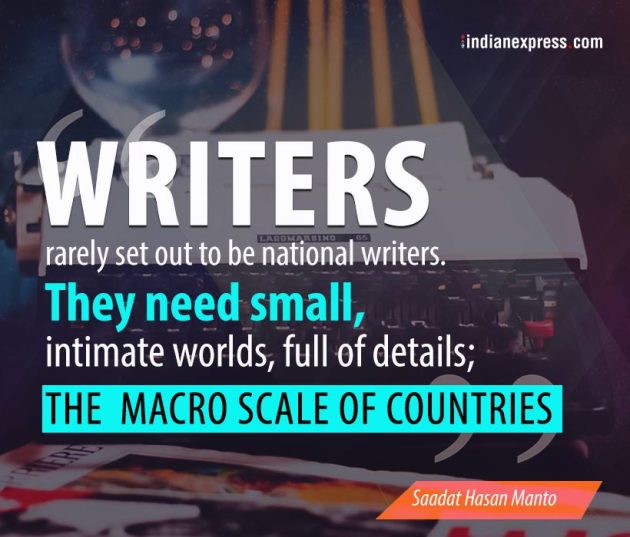 Saadat Hasan Manto, manto works, manto death anniversary, manto quotes, manto and partition, indian express, indian express news