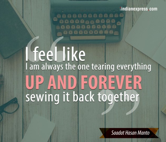 Saadat Hasan Manto, manto works, manto death anniversary, manto quotes, manto and partition, indian express, indian express news