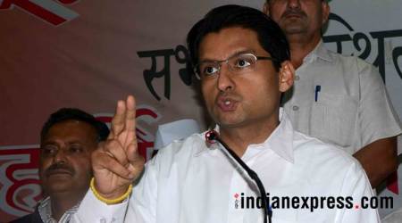All India Congress Committee (AICC) spokesperson Deepender Singh Hooda addressing the media persons in Shimla on Thursday. Express Photo by Lalit Kumar)