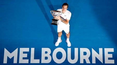 Roger Federer with the Australian Open title