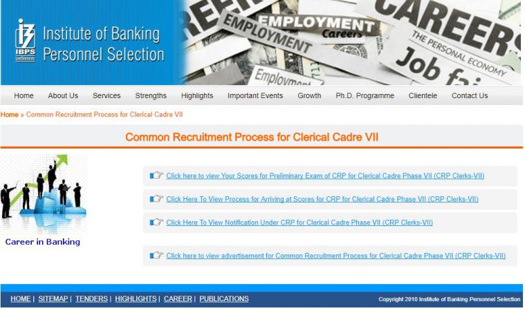 ibps, ibps.in, ibps clerk 2017 score card, ibps cwe clerk result
