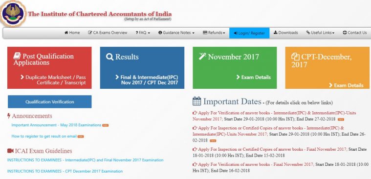 ICAI releases CPT, IPCC and CA final 2018 exam schedule, check here ...