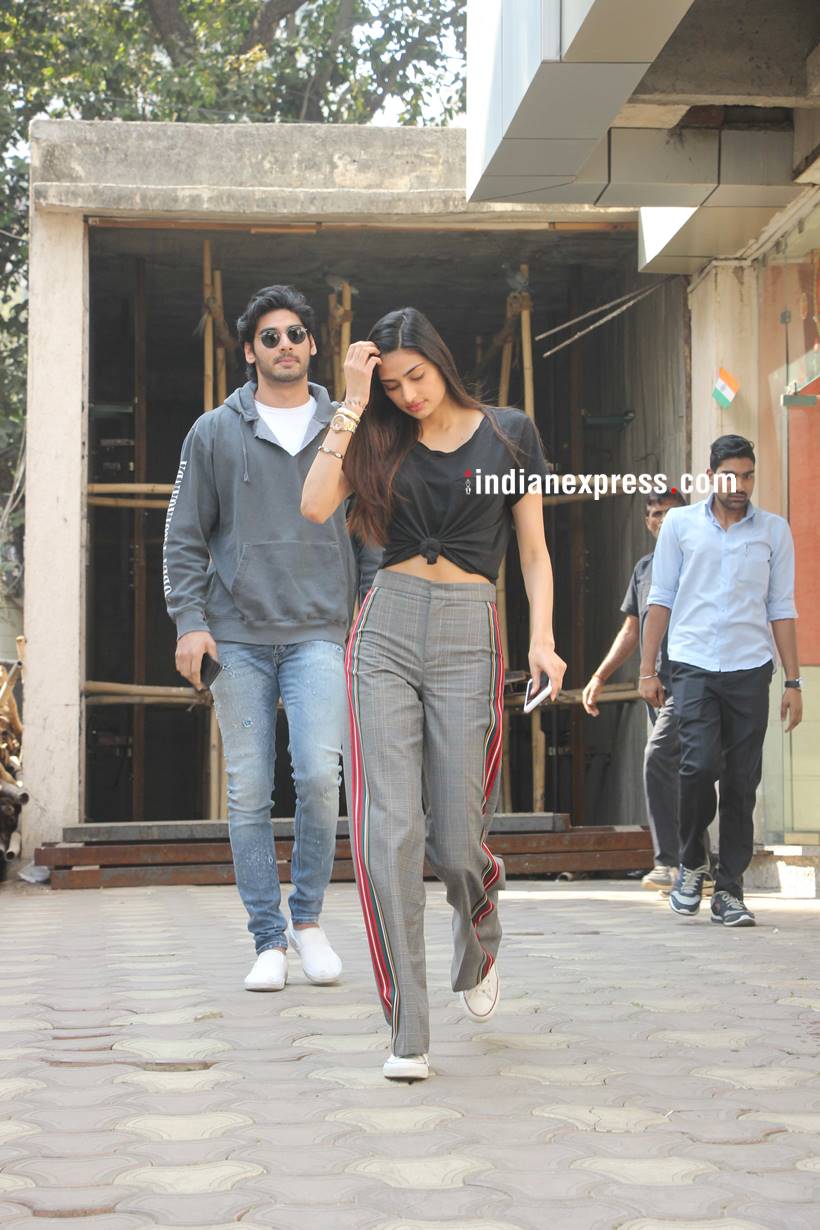Athiya Shetty was clicked spending time with Ahan Shetty