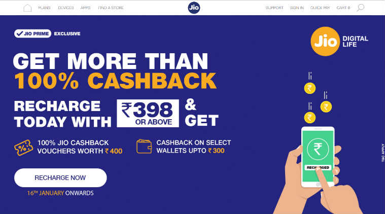 Reliance Jio Cashback Offer On Recharges: What More Than 100 Per Cent ...