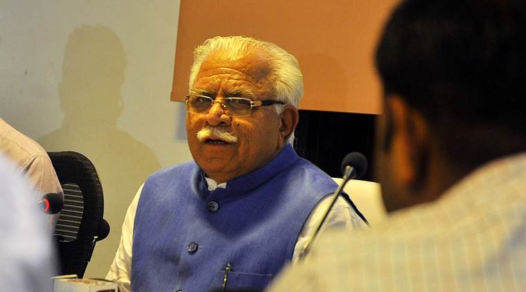 Haryana CM Manohar Lal Khattar (Exprasushma swaraj, sushma swaraj death news, sushma swaraj death news, sushma swaraj dead, sushma swaraj dead, latest news on sushma swaraj, sushma swaraj age, sushma swaraj passes away, sushma swaraj news, sushma swaraj news today, sushma swaraj health news, sushma swaraj latest news, foreign minister, foreign minister sushma swarajss photo by Sahil Walia)