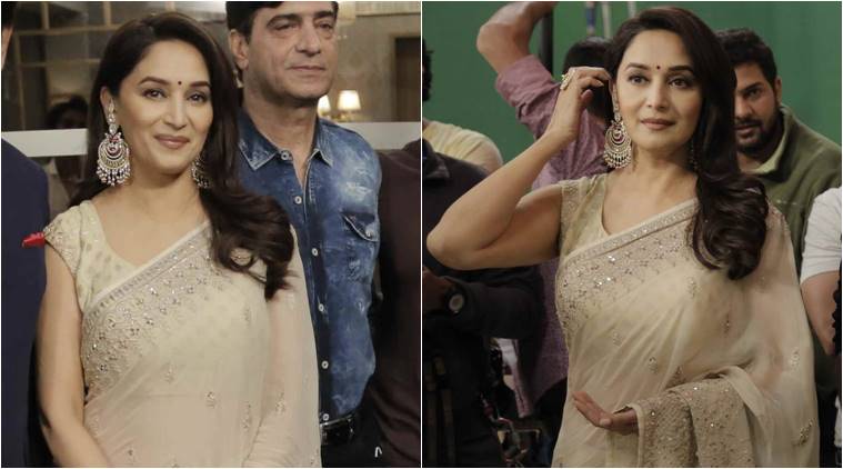 Madhuri Dixit Ka Sexy Picture - Madhuri Dixit's lovely Anita Dongre sari will inspire you to go for nude  ethnic wear | Lifestyle News,The Indian Express