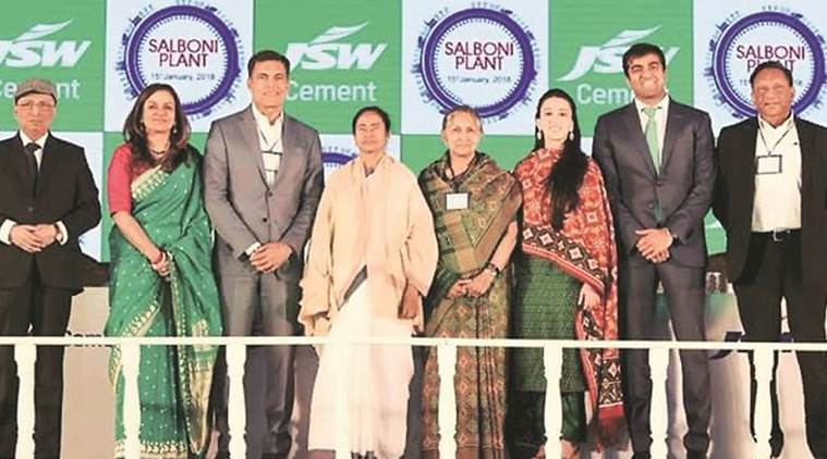 Salboni JSW Cement, Salboni JSW Project, Chief Minister Mamata Banerjee, West Bengal CM Mamata Banerjee, Bengal Global Business Summit, Kolkata News, Indian Express, Indian Express News