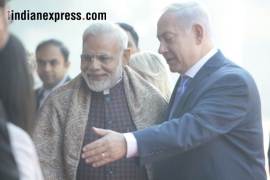 netanyahu photos, israeli pm india visit pics, pm narendra modi images, benjamin netanyahu images, israeli pm in india pictures, netanyahu in india photos, netanyahu wife sara photo, modi netanyahu meet pics, israeli pm india visit, rashtrapati bhavan photo, indian express