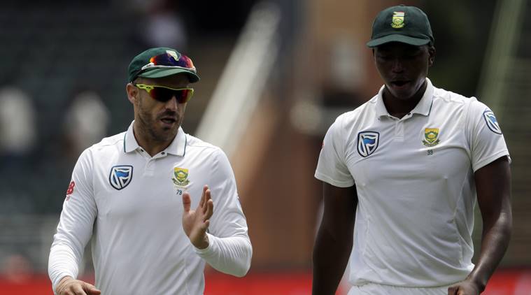 Lungi Ngidi with South Africa captain
