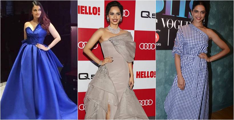 One shoulder dresses, Aishwarya Rai Bachchan, Aishwarya Rai Bachchan latest photos, Manushi Chhillar, Manushi Chhillar latest photos, Deepika Padukone, Deepika Padukone latest photos, Sophie Choudhry, Gauhar Khan, sunny leone