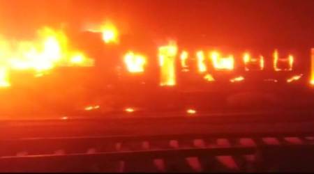 Patna-Mokama train gutted in fire