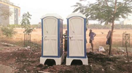 delhi, aya nagar, clogged toilets, human waste, indian express