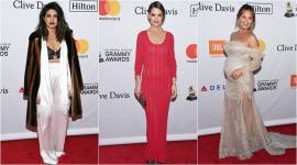 2018 Pre-Grammy Gala, Pre-Grammy Gala party, grammys 2018, pre grammy Priyanka Chopra, priyanka chopra, priyanka chopra latest photos, priyanka chopra fashion, priyanka chopra red carpet, katie holmes, katie holmes fashion, chrissy teigen, chrissy teigen fashion, indian express, indian express news