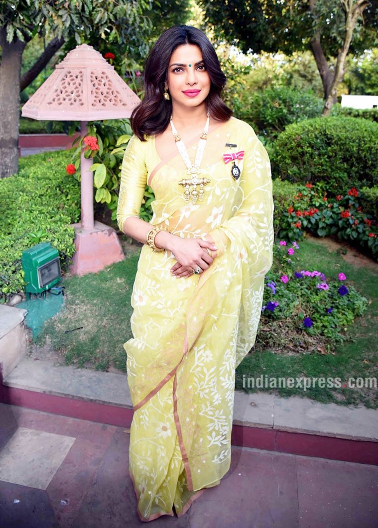 Gorgeous Actress Priyanka Chopra in Beautiful Net Lehenga - MiaIndia.com