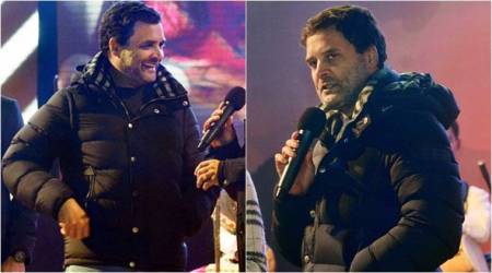 Rahul Gandhi, Rahul Gandhi latest photos, Rahul Gandhi Burberry jacket, Rahul Gandhi Rs 70,000 jacket, Rahul Gandhi puffer jacket Shillong, Rahul Gandhi Shillong campaign, Rahul Gandhi expensive jacket