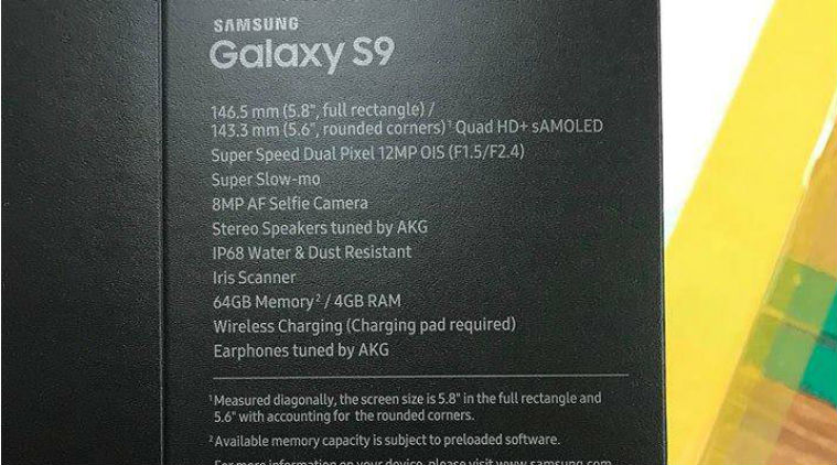 samsung galaxy s9 battery specs