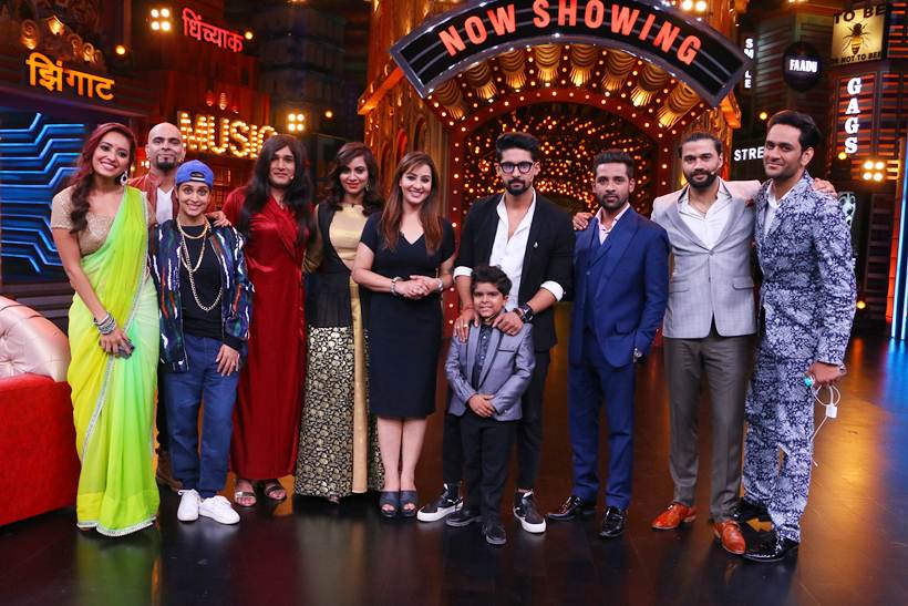 Shilpa, Vikas, Punesh and Arshi with the cast of Entertainment Ki Raat