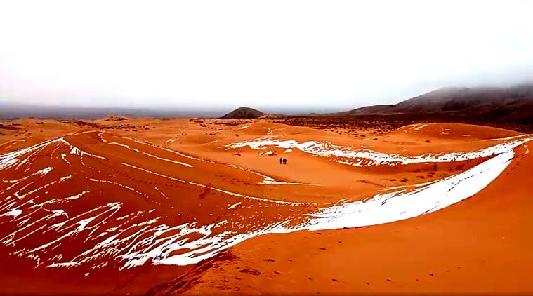 Snowfall In The Sahara Desert The World S Hottest Desert Briefly Turned Into A Winter Wonderland Trending News The Indian Express,Black White Grey Color Palette