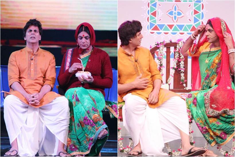 akshay kumar and sunil grover in super night with padman