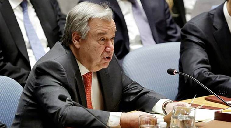 UN chief Antonio Guterres, Antonio Guterres, Kashmir Meditation, Ceasefire Violation, J-K Ceasefire Violation, Pakistan Firing, India News, Indian Express, Indian Express News 
