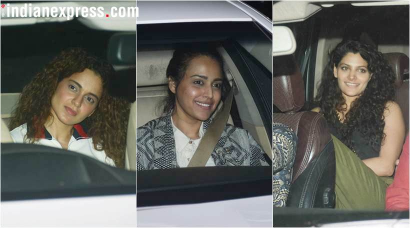 padman screening, kangana ranaut, swara bhasker, r balki