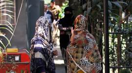 Kin of the accused at Khyala police station. (Express photo: Gajendra Yada)