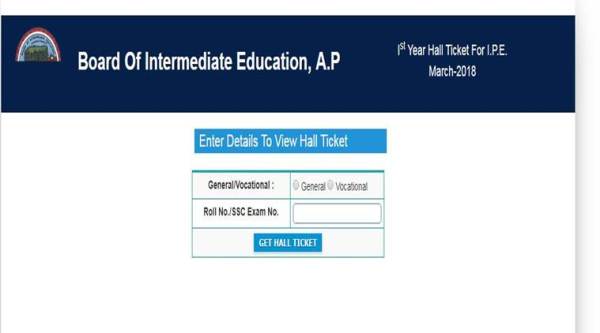 Intermediate hall tickets 2018, bieap, jnanabhumi.ap.gov.in, 1st year hall ticket