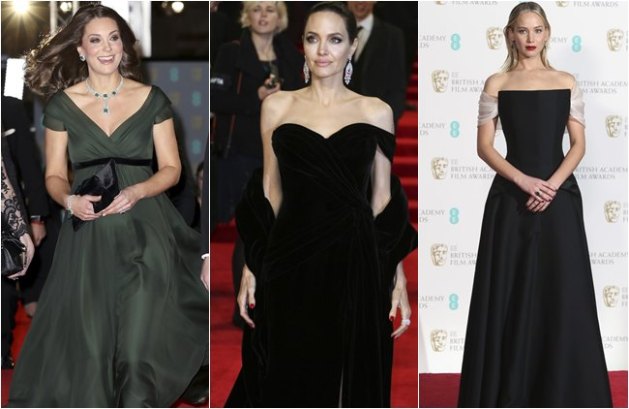 BAFTA 2018, BAFTA red carpet, Kate Middleton BAFTA, Kate Middleton no black dress, BAFTA Time's Up, BAFTA black dresses, indian express, indian express news