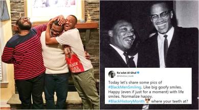 Black History Month, black men smiling, Black History Month twitter trend, twitter trends, happy Black History Month, Black History Month smiling photo trend, viral news, indian express